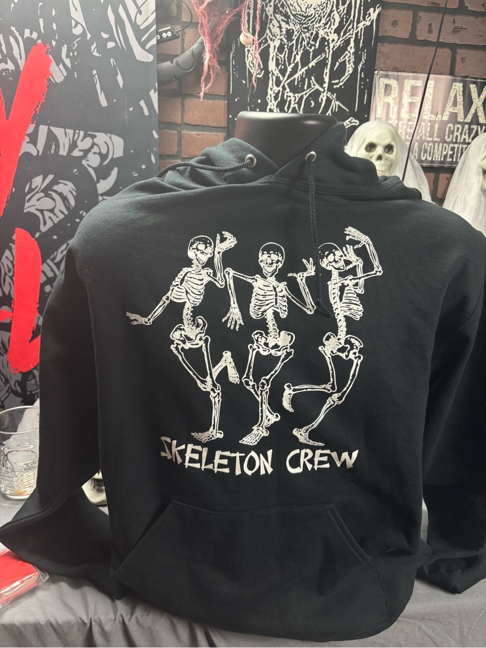 Skeleton Crew Black Hoodie Sweater - Graphic Men's Pullover